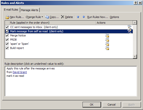 Outlook Gmail Rules and Filters